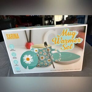 New! Sarina Mug Warmer Set NWT Mug Lid Hot Plate Spoon USB Cable